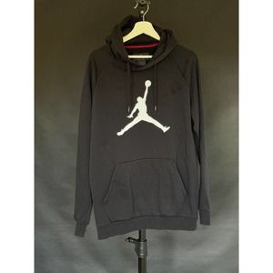 Nike Air Jordan Jumpman Logo Black White Pullover Hoodie Mens Large